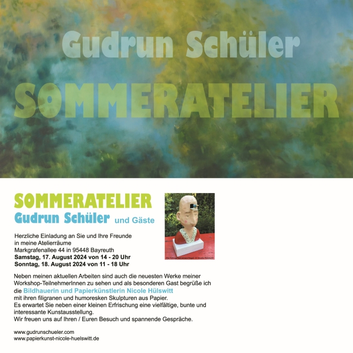 Flyer Sommeratelier Gudrun Schüler und Gäste 2024