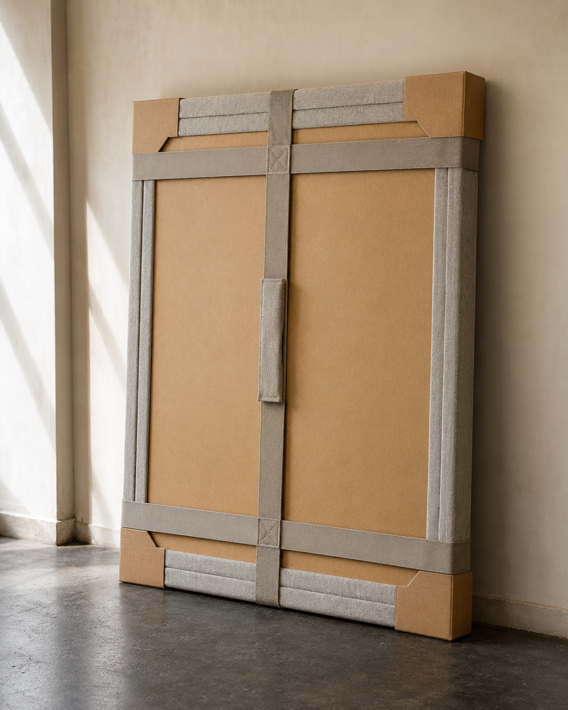 Transportsicher verpacktes Kunstwerk im Atelier